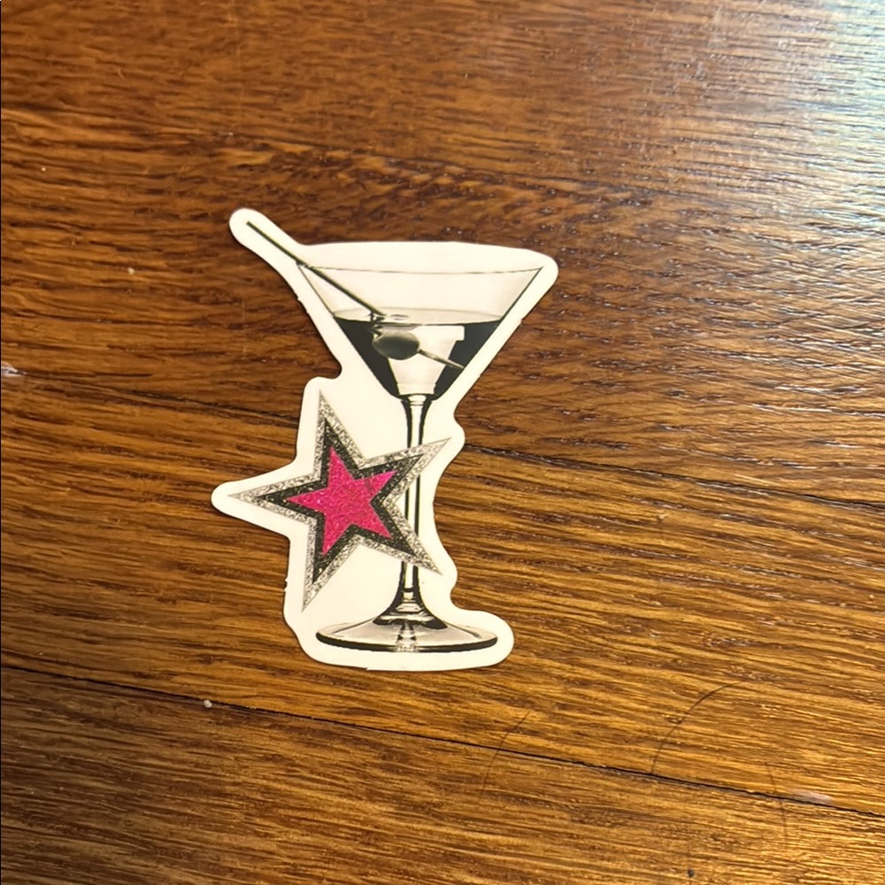 Martini Glass and Star Sticker